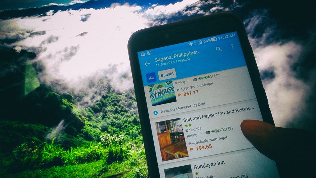 Using Traveloka App to book hotels in Sagada